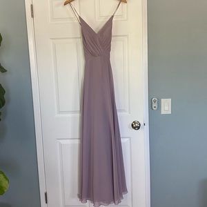 David’s Bridal bridesmaid dress in Lavender Haze